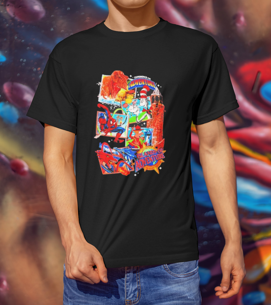 Experience The Adventure Islands Of Adventure 25 Years With Spider-Man, Jurassic Park, Cat In The Hat T-Shirt