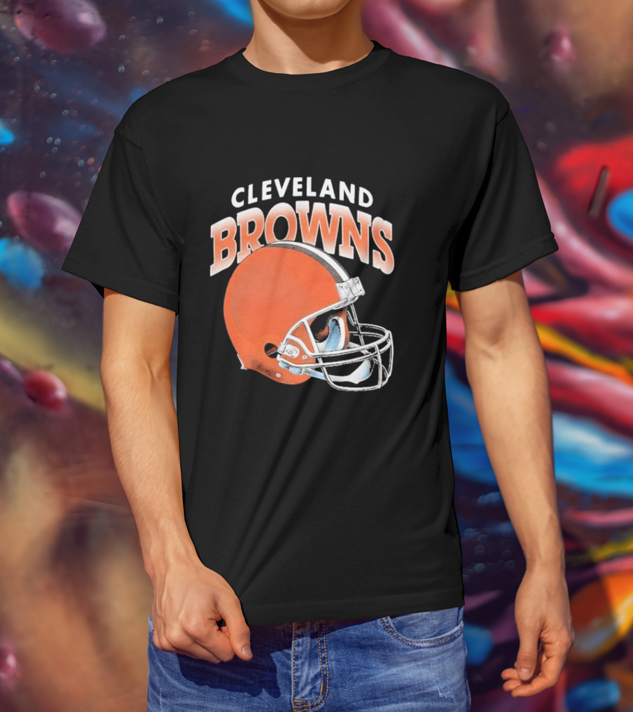 Cleveland Browns Helmet Logo Gradient T-Shirt
