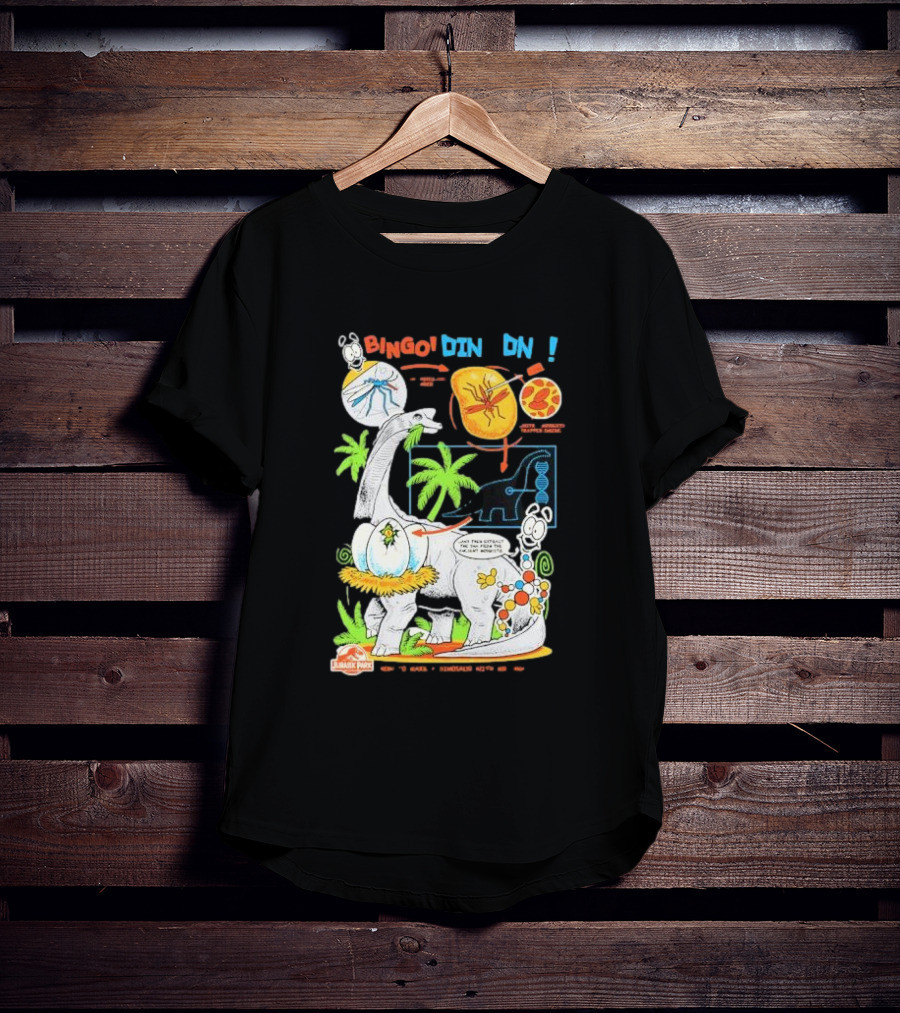 Jurassic Park How To Make A Dinosaur With Mr. DNA Bingo Dino DNA T-Shirt