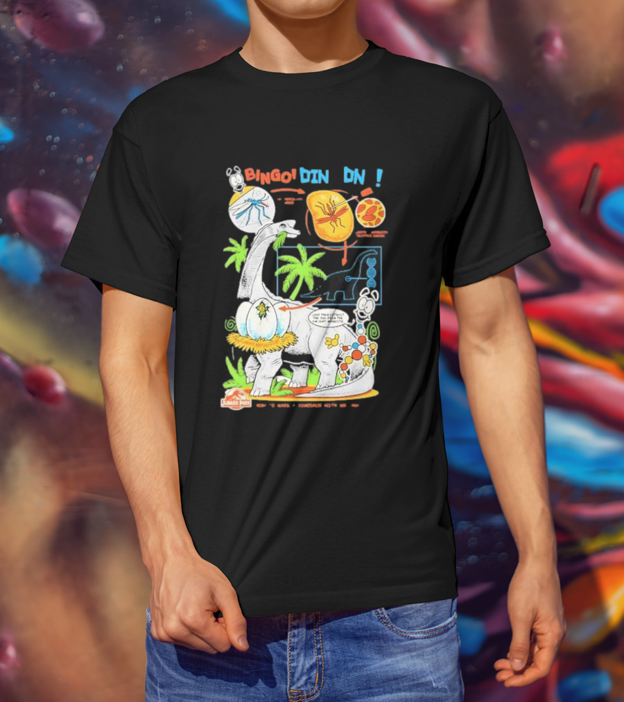 Jurassic Park How To Make A Dinosaur With Mr. DNA Bingo Dino DNA T-Shirt