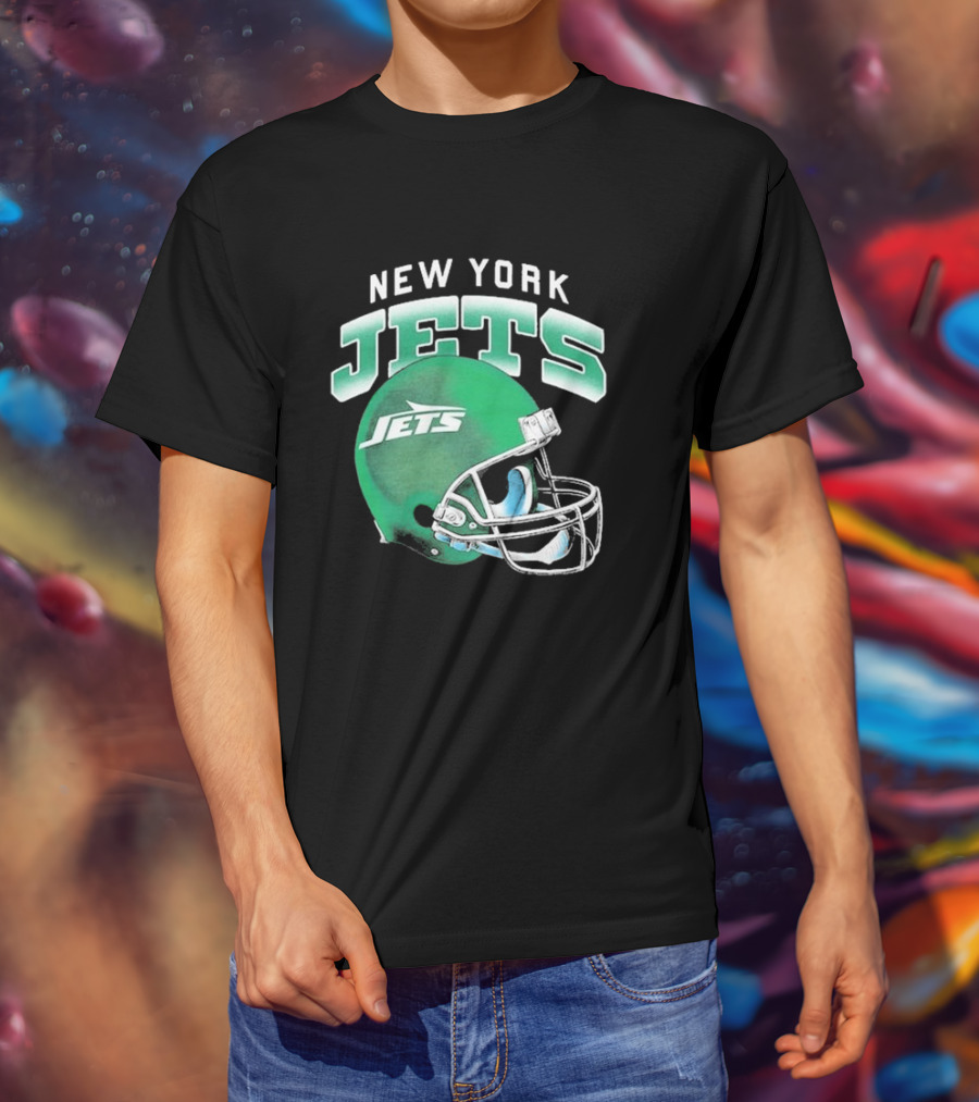 New York Jets Green Gradient Helmet T-Shirt