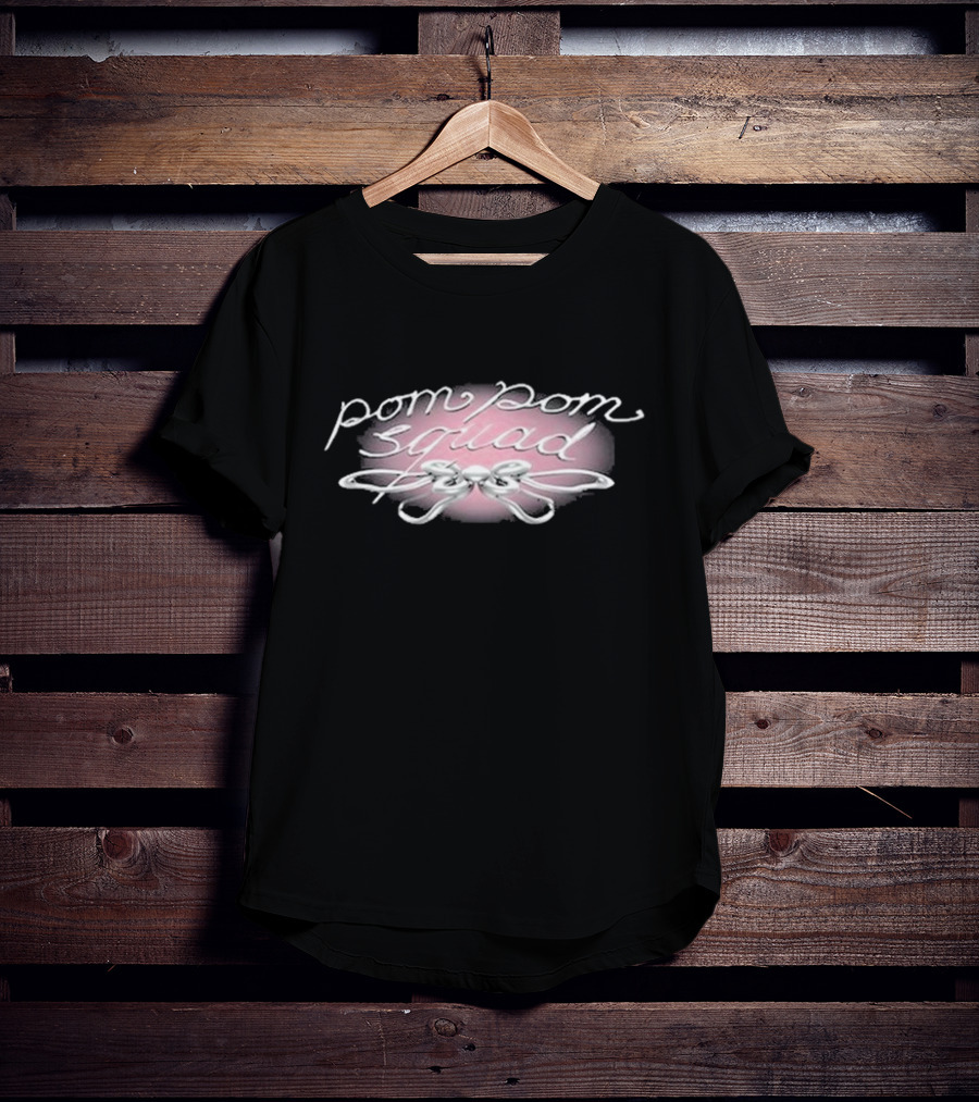 Pom Pom Squad Pink And Chrome Bow T-Shirt