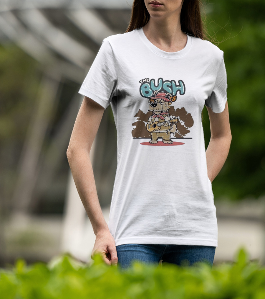 The Bush Bandits Kelpie Dog Wearing Cork Hat And Playing Guitar T-Shirt