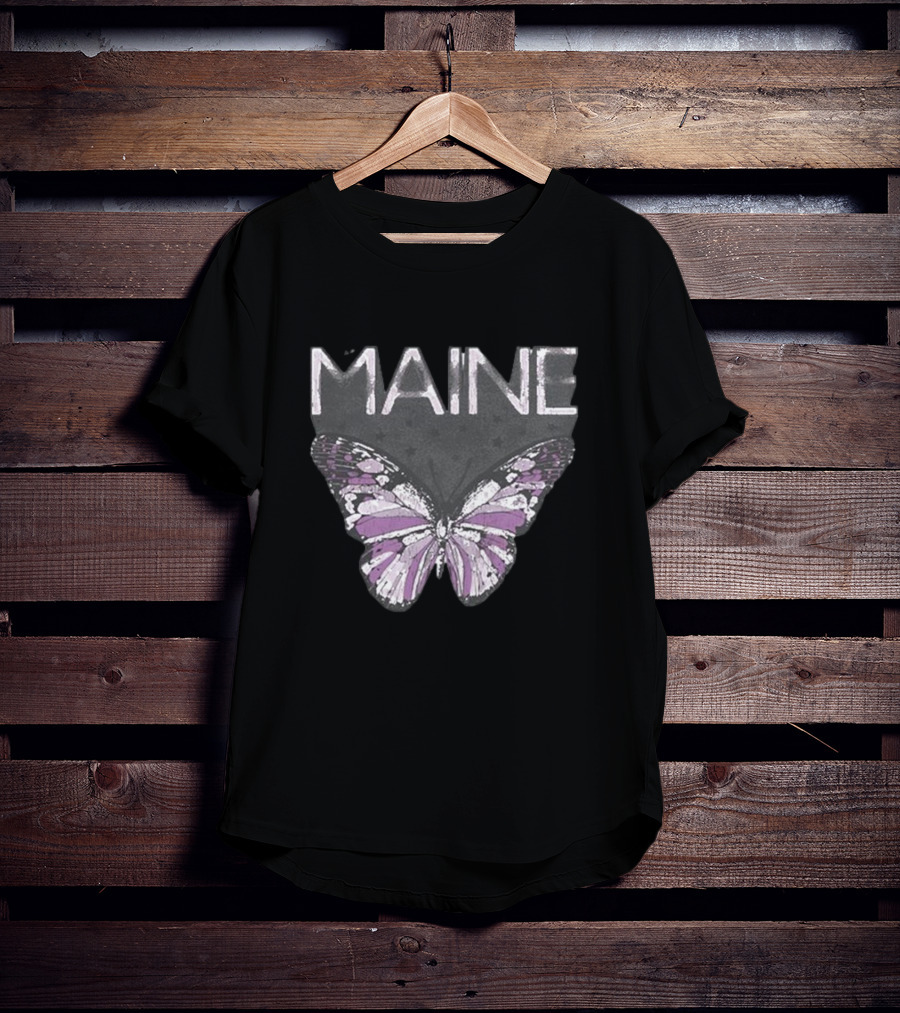 Maine Retro Butterfly Motif T-Shirt
