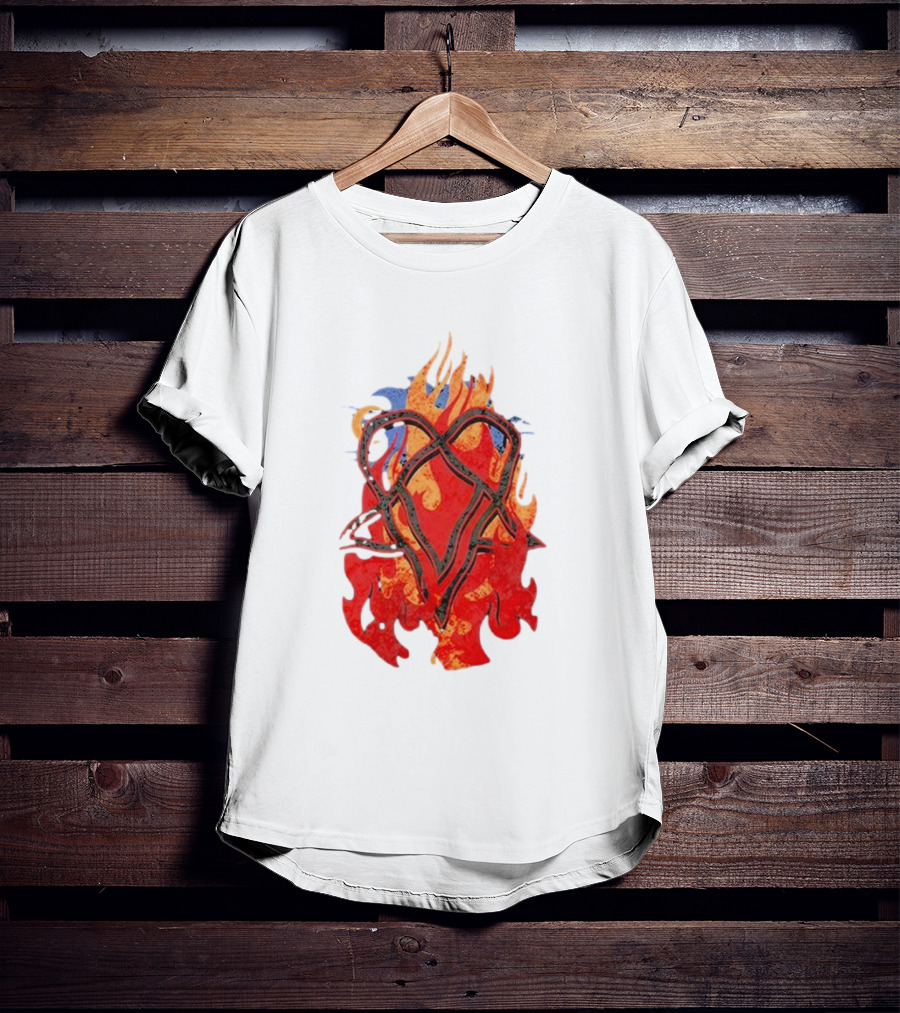 Ville Valo Heartagram Flames Touched By Fire T-Shirt