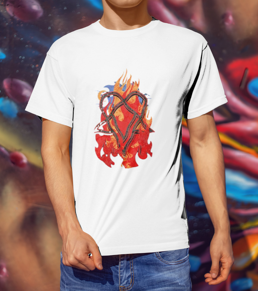 Ville Valo Heartagram Flames Touched By Fire T-Shirt