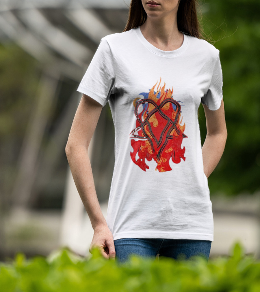Ville Valo Heartagram Flames Touched By Fire T-Shirt