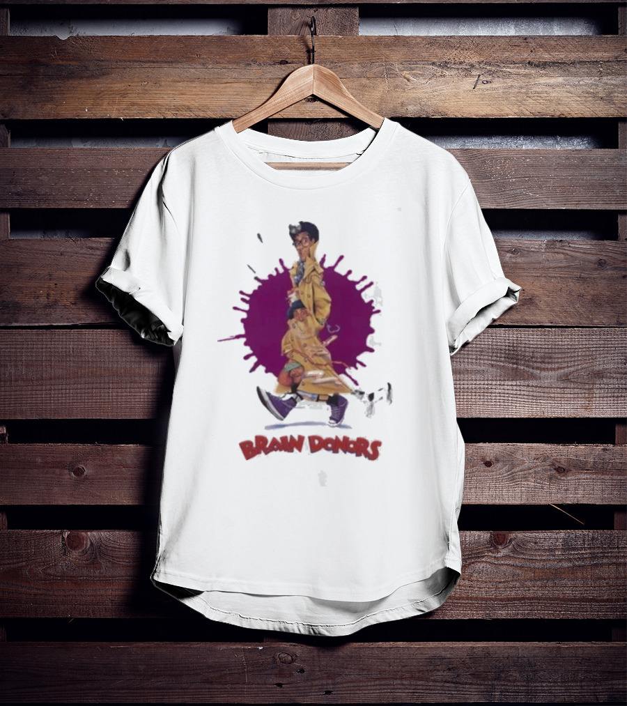 Brain Donors Retro 80’s Comedy Movie Characters Trench Coat Parade T-Shirt