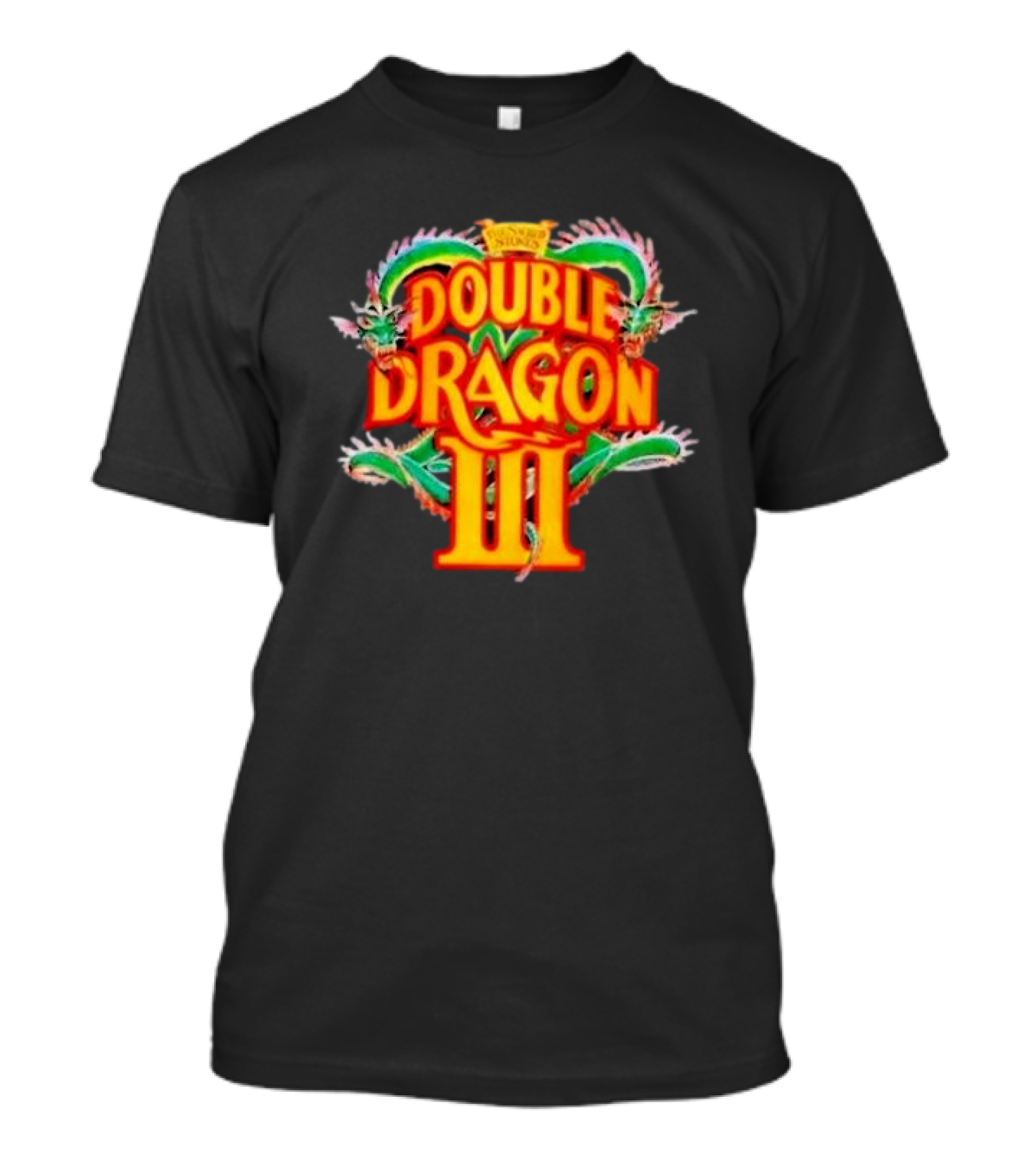 Double Dragon III Retro Video Game Arcade Logo Clash Of Dragons T-Shirt