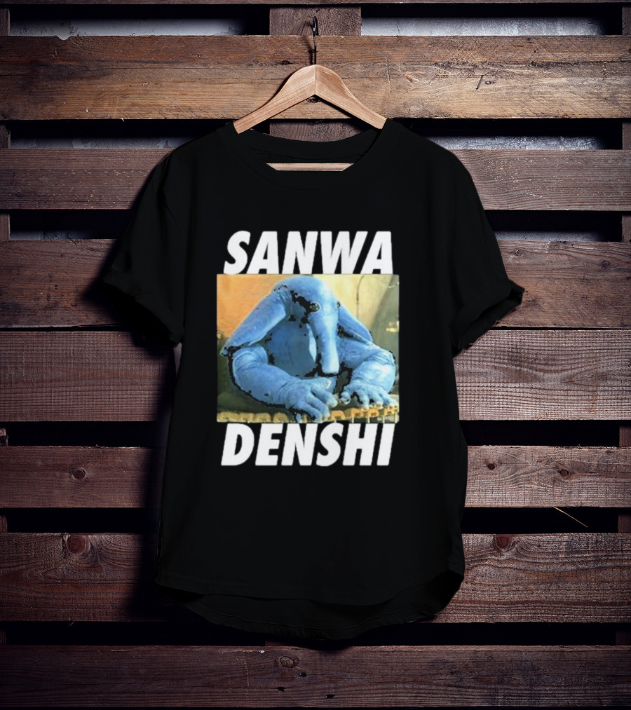 SANWA DENSHI Blue Elephant Playing Keyboards T-Shirt