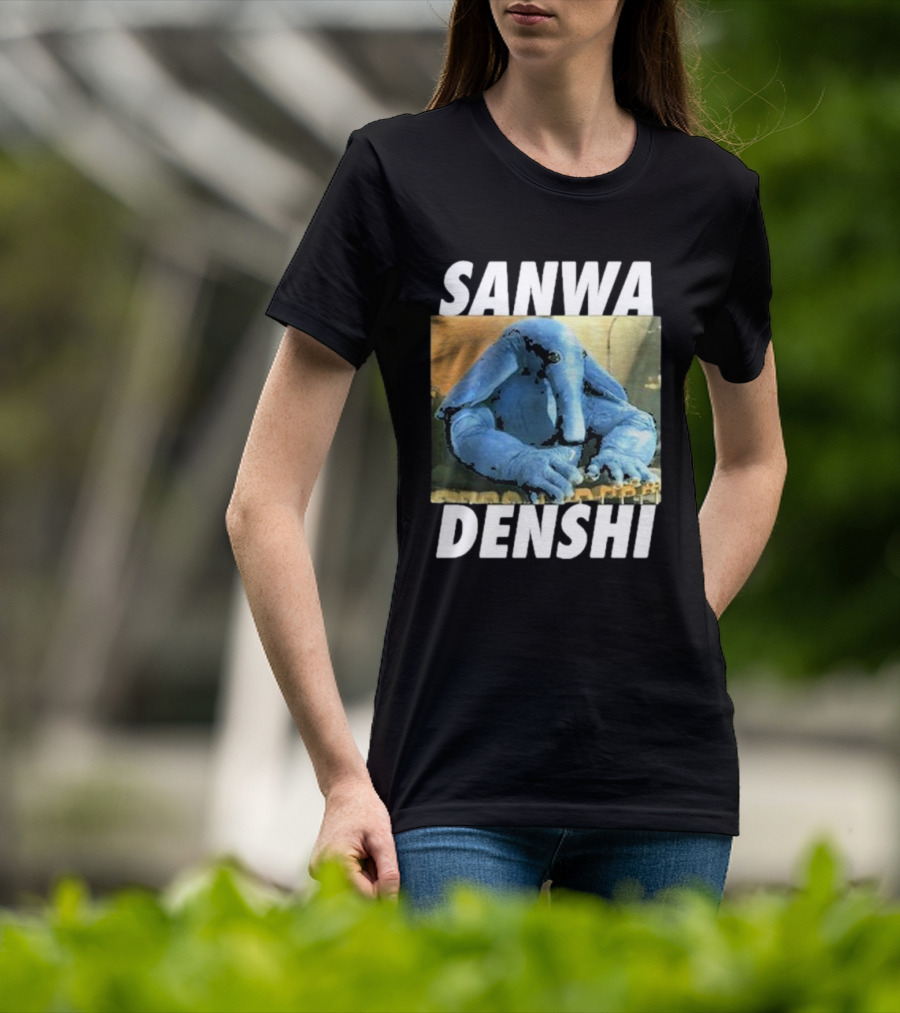 SANWA DENSHI Blue Elephant Playing Keyboards T-Shirt