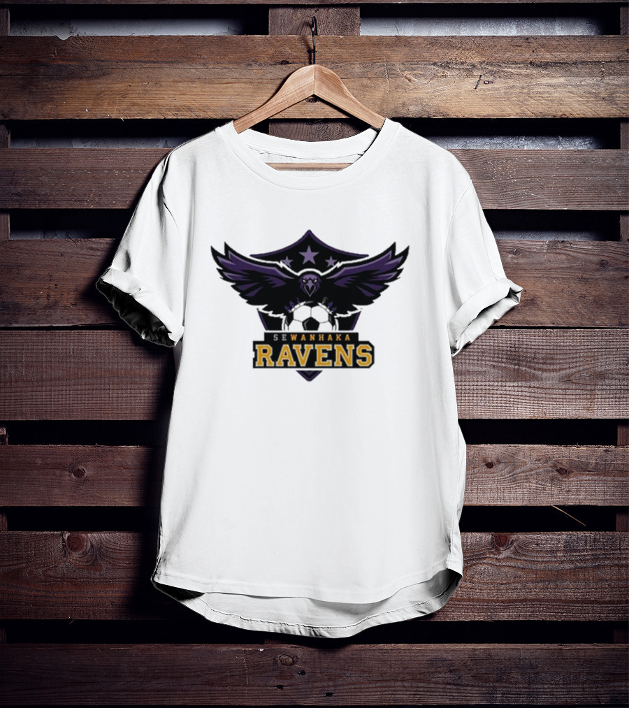 Sewanhaka Ravens Soccer Team Logo Emblem T-Shirt