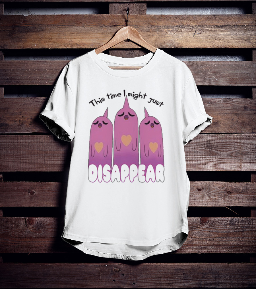 This Time I Might Just Disappear Pink Ghost Trio With Hearts T-Shirt