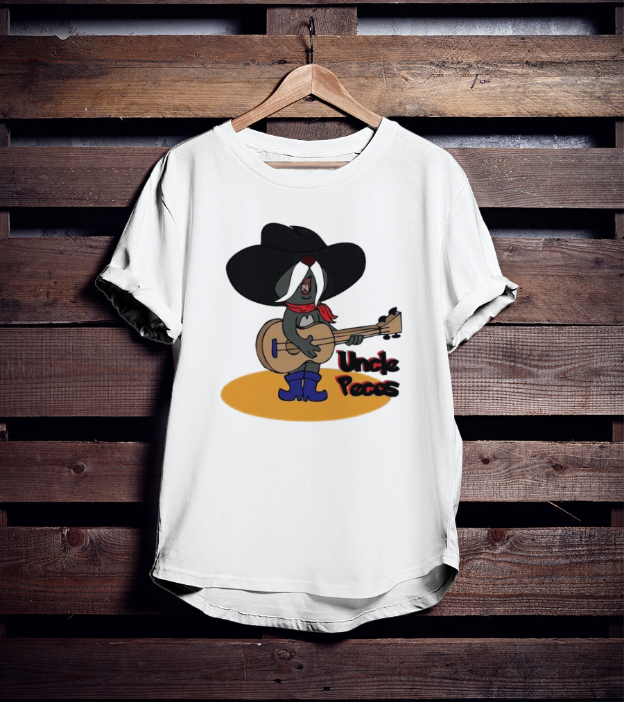 Tom And Jerry Uncle Pecos Playing Guitar With Big Black Hat And Red Scarf T-Shirt