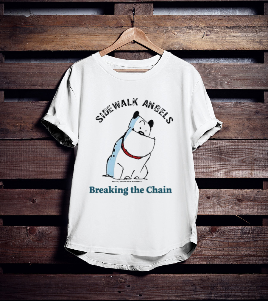 Sidewalk Angels Breaking The Chain Dog With Red Collar T-Shirt