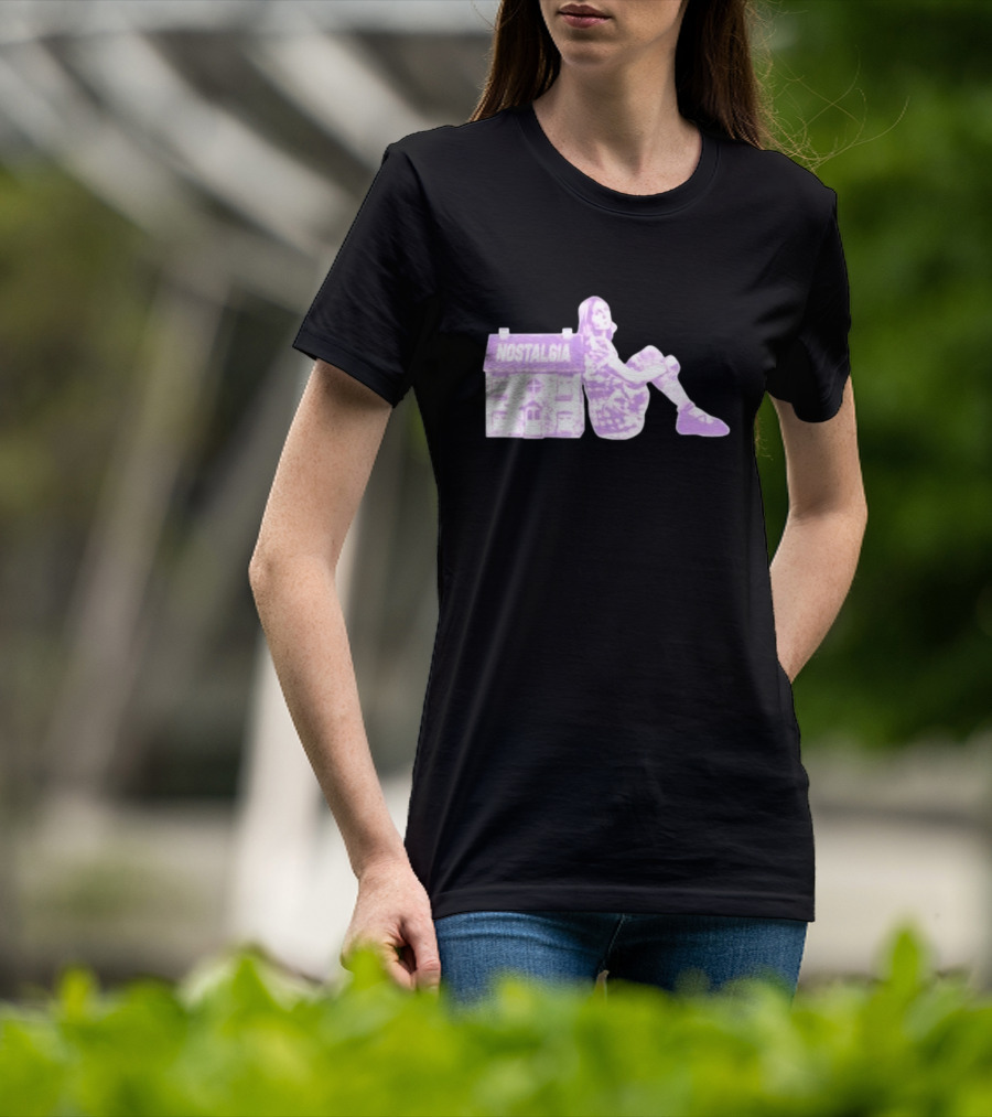 Nostalgia House Girl Silhouette In Purple Tone T-Shirt