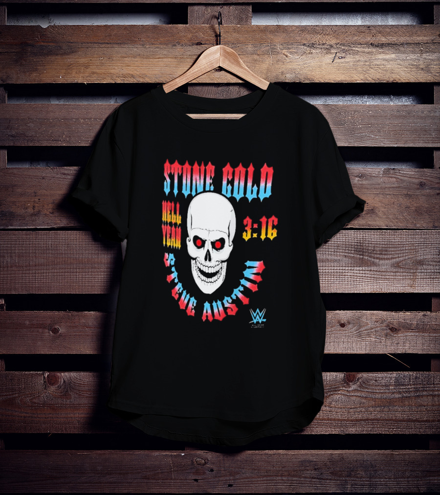 Stone Cold Steve Austin 3 16 Hell Yeah WWE Skull T-Shirt