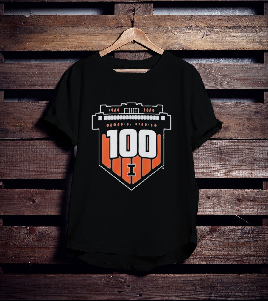 Illinois Fighting Illini 100 Years Memorial Stadium Badge T-Shirt