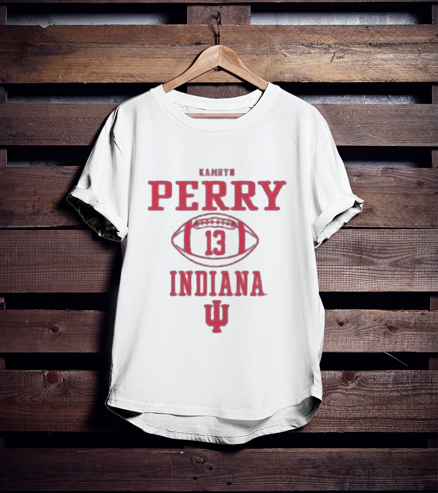 Kamryn Perry 13 Indiana Hoosiers Football Icon Dark Grey Rally T-Shirt