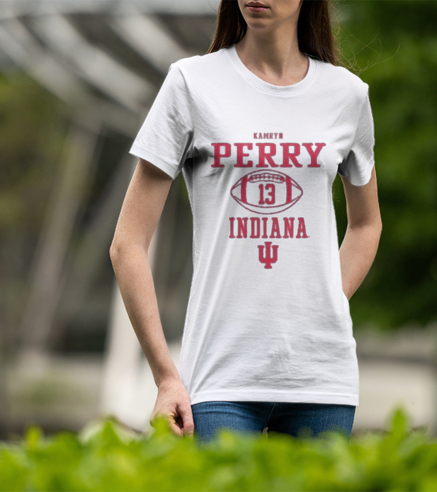 Kamryn Perry 13 Indiana Hoosiers Football Icon Dark Grey Rally T-Shirt