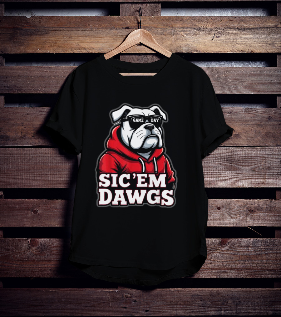 Sic'Em Dawgs Game Day Bulldogs Football Spirit Vintage T-Shirt