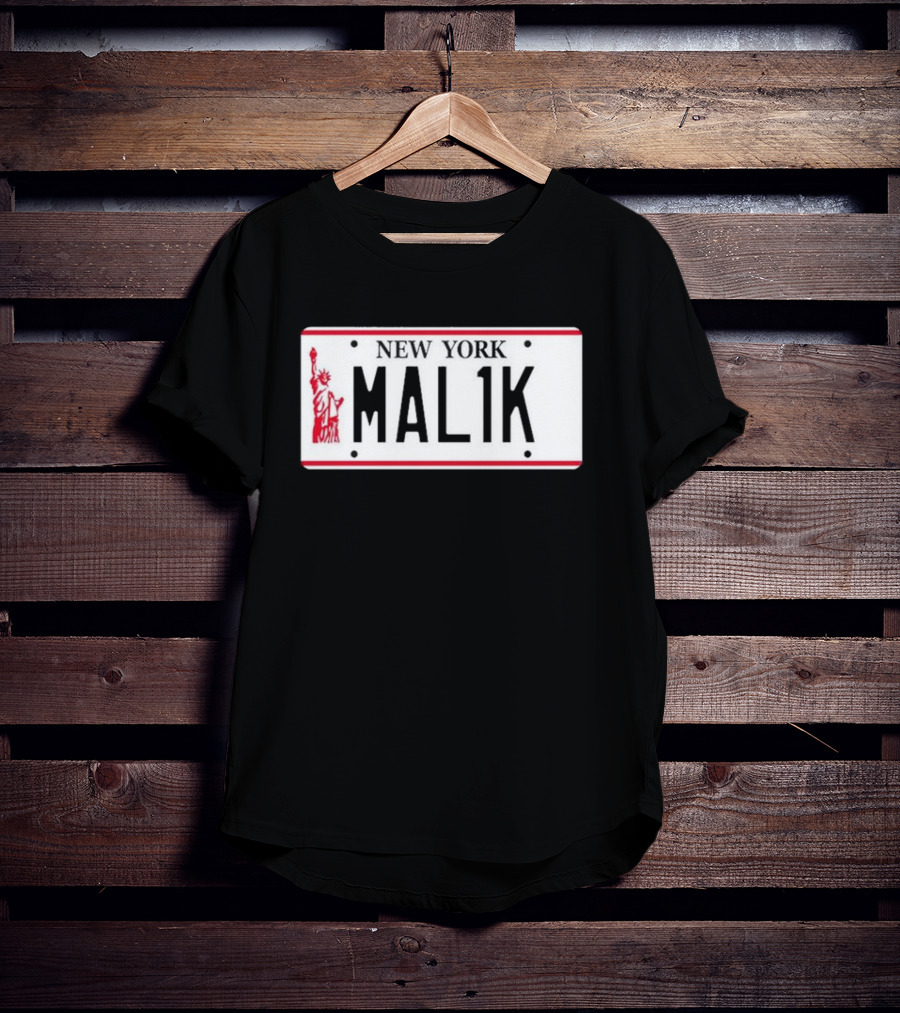 New York Mal1k License Plate Statue Of Liberty T-Shirt
