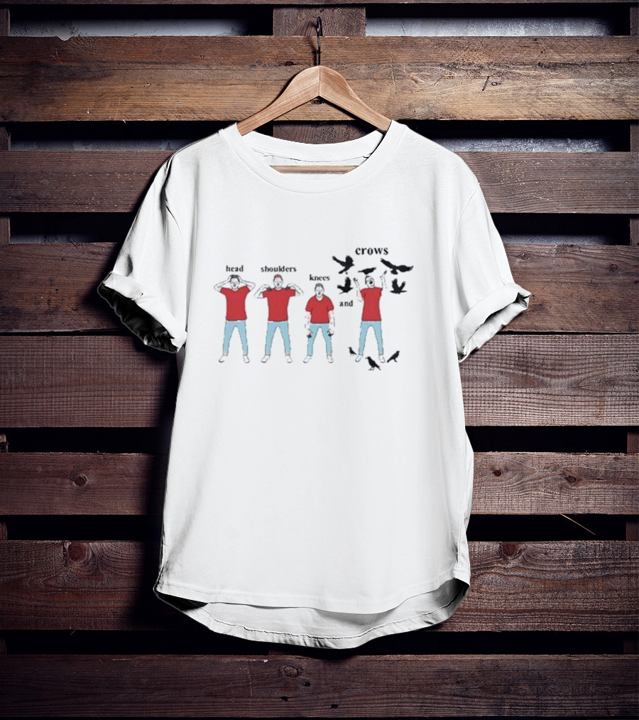 Heads Shoulders Knees And Crows Silhouette Dance Moves And Flying Birds T-Shirt