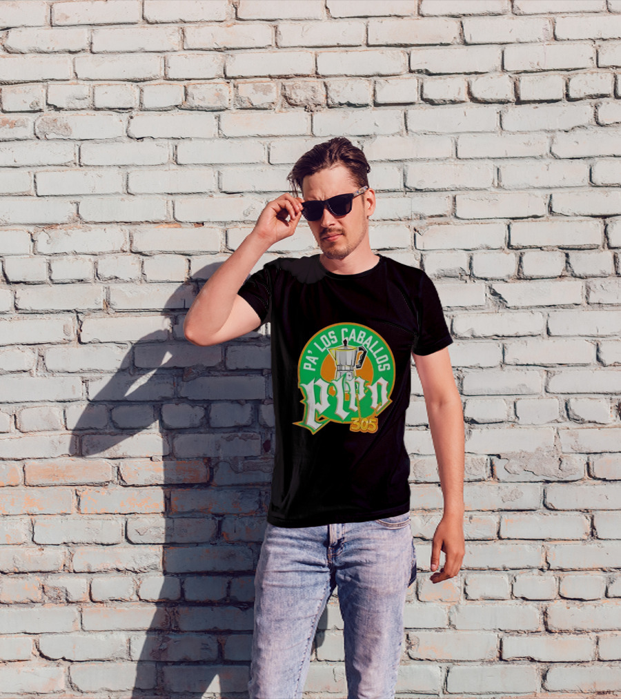 Lebatardaf Pipo Cafecito Pa’ Los Caballos 305 Moka Pot Logo Iconic Miami Culture T-Shirt