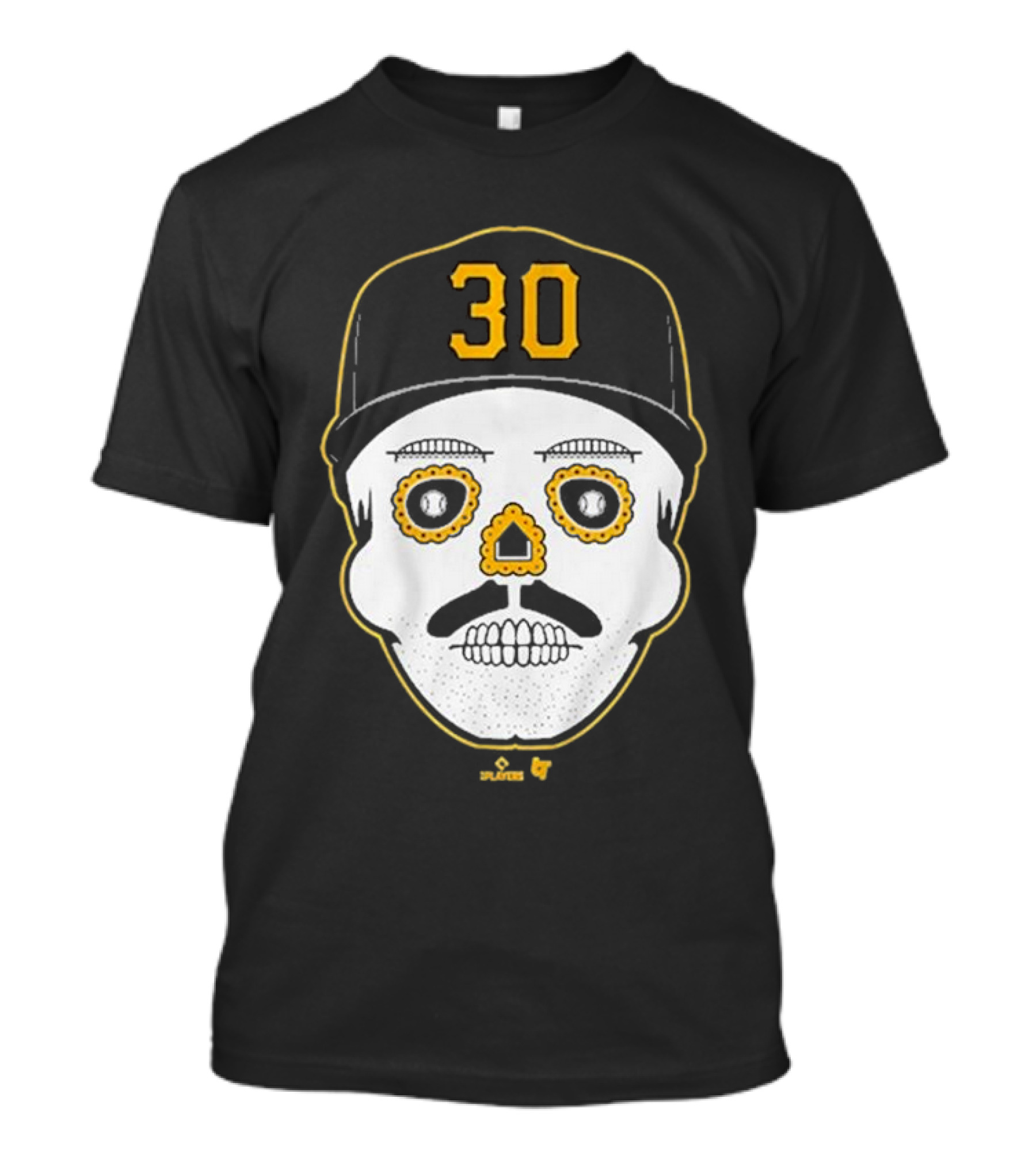 Paul Skenes Sugar Skull 30 Cap Black And Yellow T-Shirt
