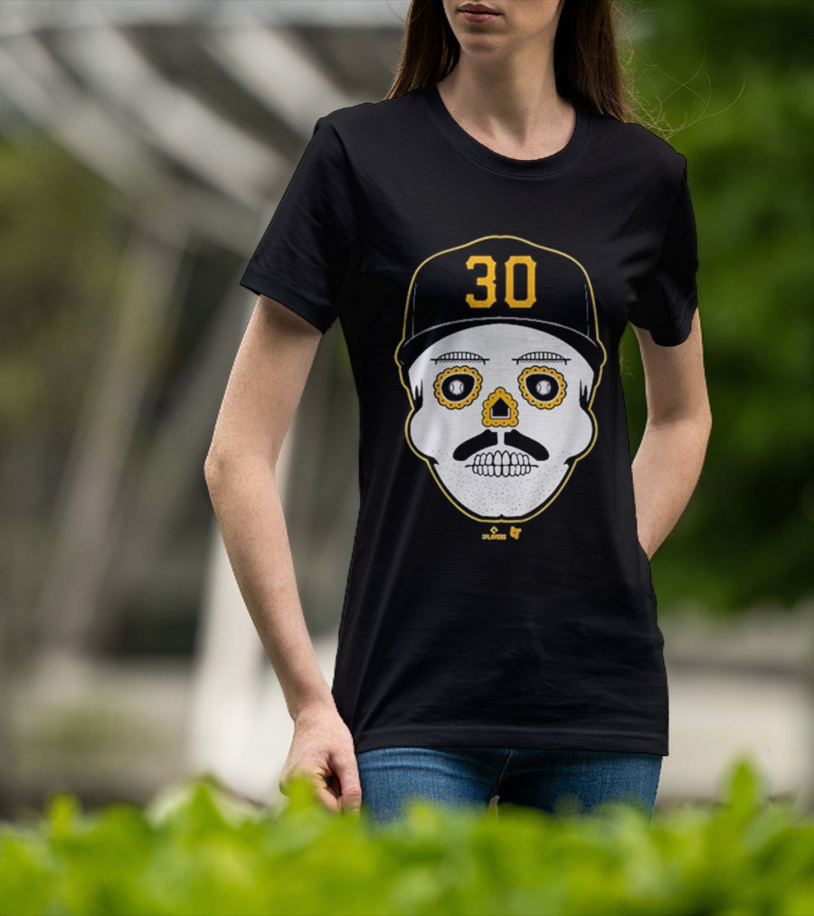 Paul Skenes Sugar Skull 30 Cap Black And Yellow T-Shirt