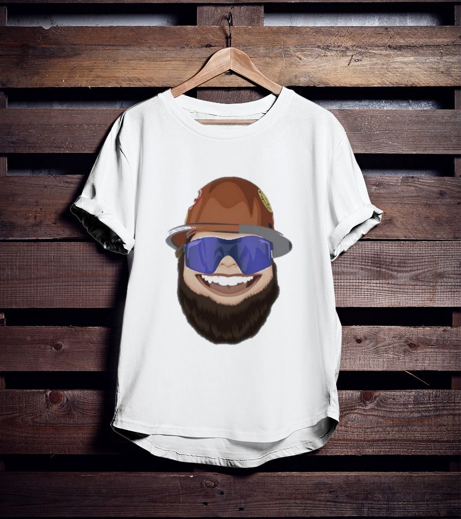 Ricky And The Boss Bearded Smiling Face With Sunglasses And Hard Hat T-Shirt
