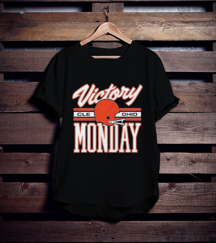 Victory Monday Cle Ohio Football Helmet T-Shirt