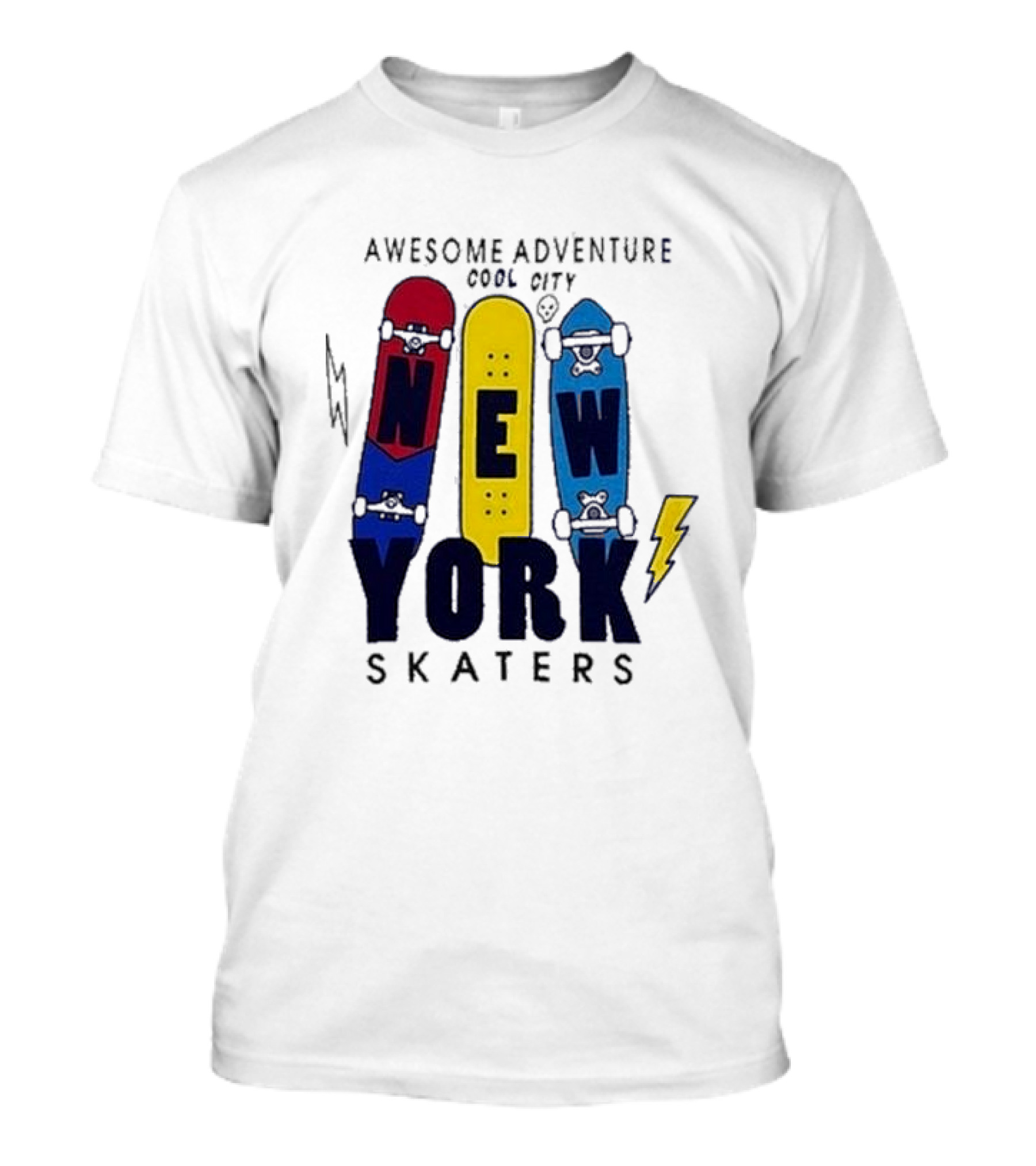 Awesome Adventure New York Skaters Cool City Lightning T-Shirt
