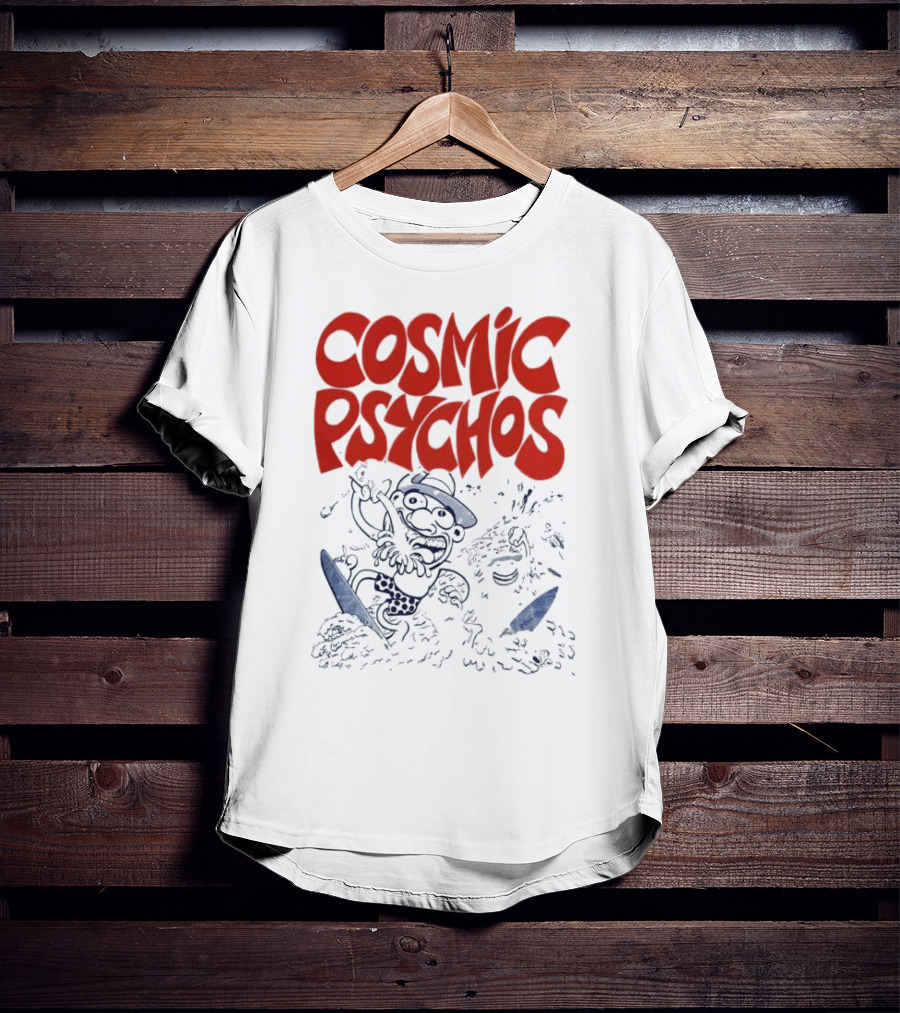 COSMIC PSYCHOS Cartoon Character Black And Red T-Shirt