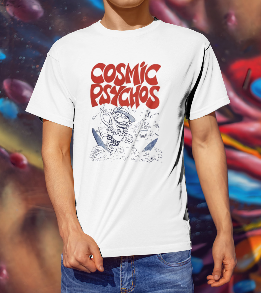 COSMIC PSYCHOS Cartoon Character Black And Red T-Shirt