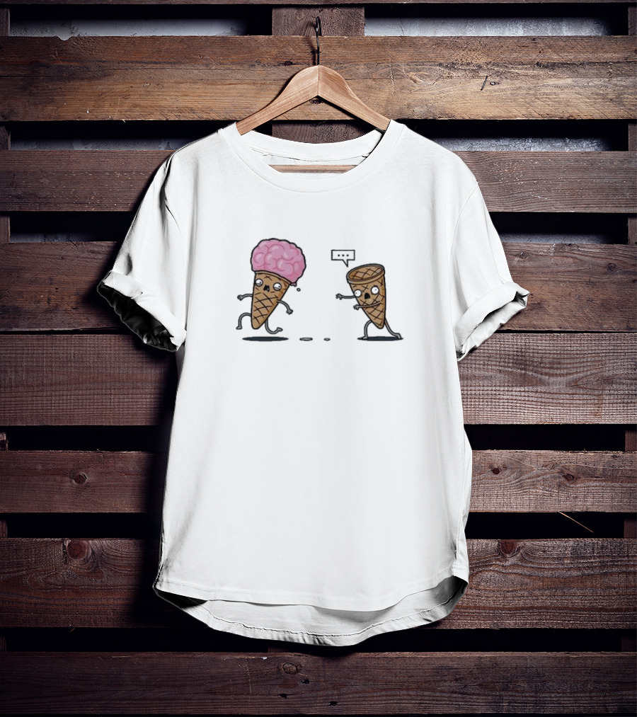 Empty Cone And Brain Ice Cream Confrontation T-Shirt