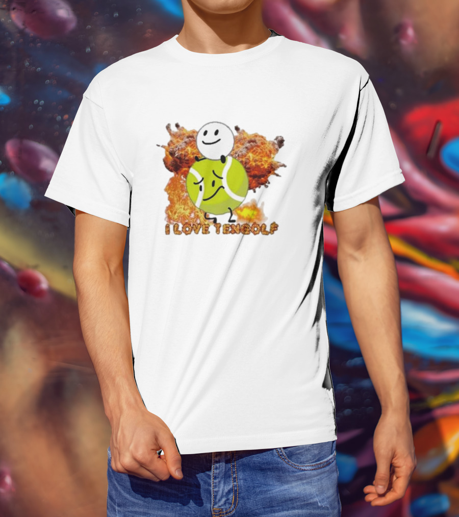 Frat Boy Genius I Love Tengolf Tennis Golf Fusion With Explosive Background T-Shirt