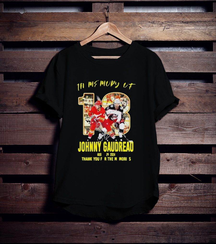 Johnny Gaudreau 13 In Memory Thank You For The Memories Aug 29 T-Shirt