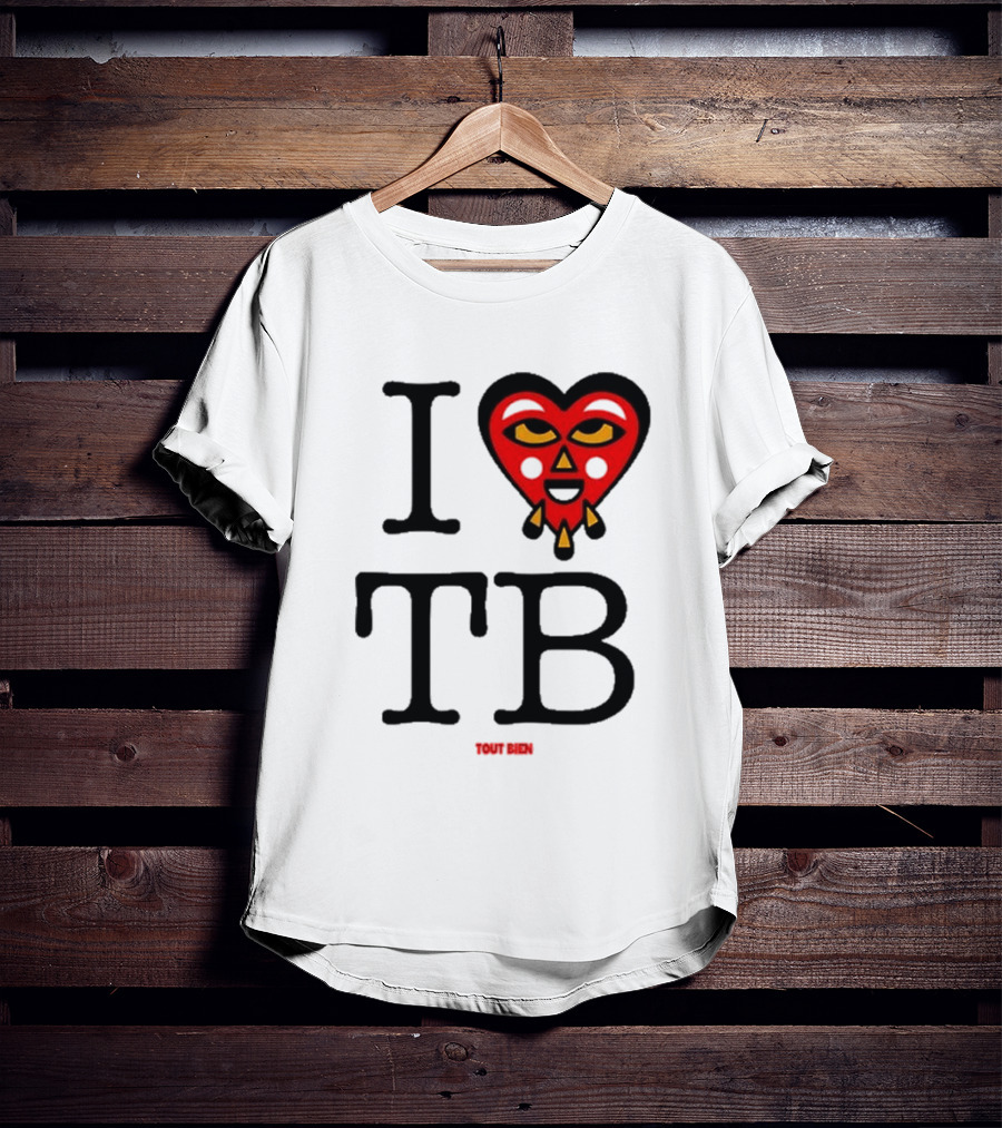 I Love TB Tout Bien Heart Face T-Shirt