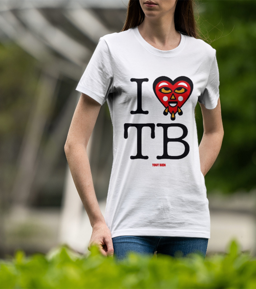 I Love TB Tout Bien Heart Face T-Shirt