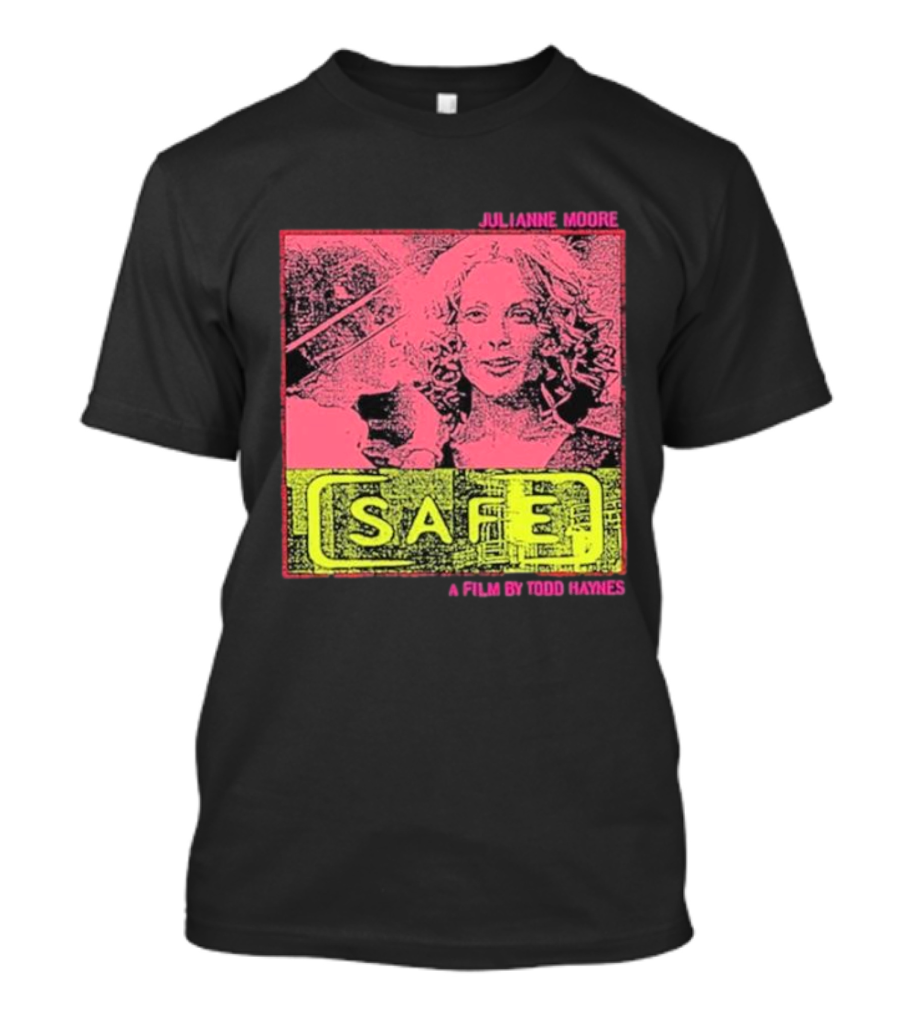 Julianne Moore Safe A Film By Todd Haynes Vintage Pink And Yellow Movie T-Shirt