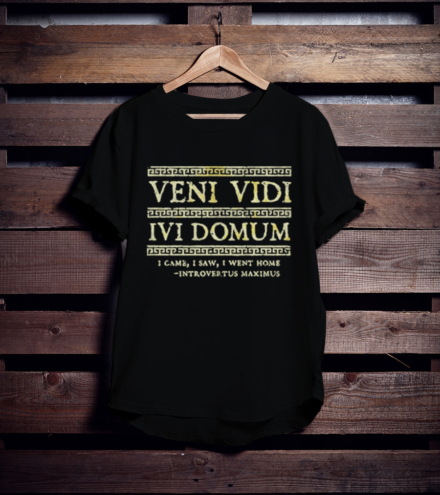 Veni Vidi Ivi Domum I Came I Saw I Went Home Introvertus Maximus Roman Style Humor T-Shirt