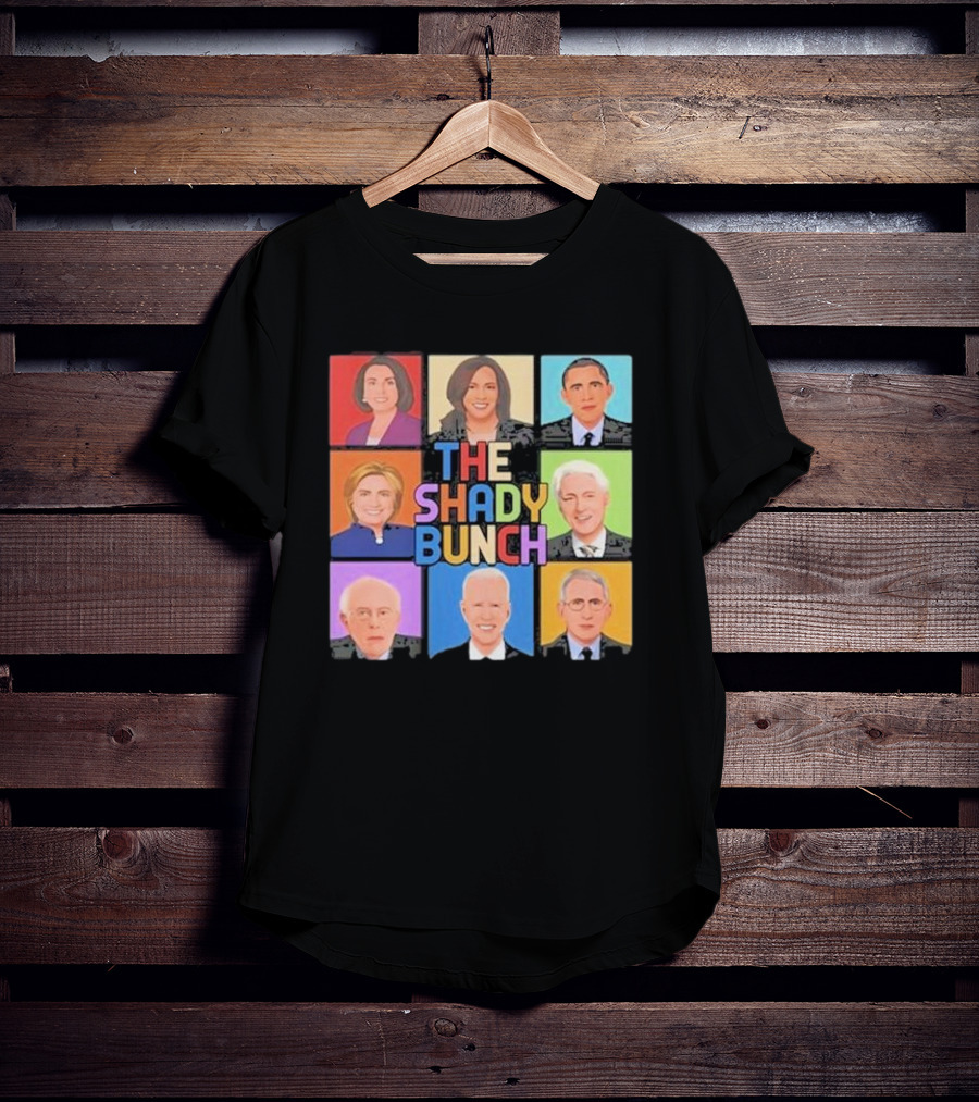 Untamedusa Store The Shady Bunch Political Portraits Face Grid T-Shirt