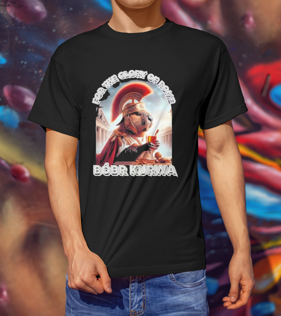 For The Glory Of Rome Bóbr Kurwa Roman Helmet Drink T-Shirt