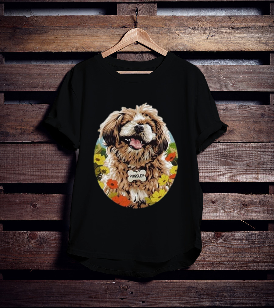 Nordacious Pugsley Dog Flowerful Bliss T-Shirt