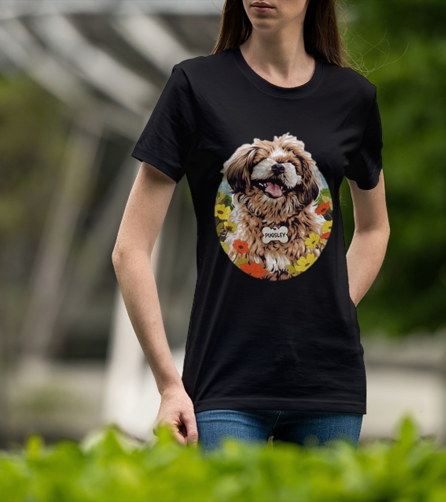 Nordacious Pugsley Dog Flowerful Bliss T-Shirt