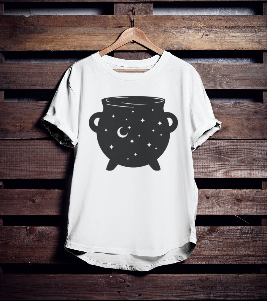 Celestial Cauldron Moon Star Cosmic Mystical Witchy Occult Vintage T-Shirt