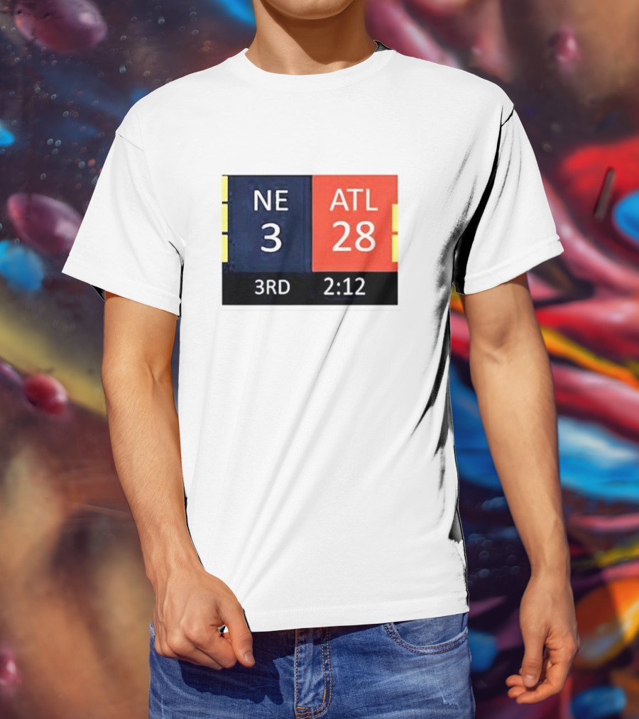 Cowboys Fan Wearing NE 3 ATL 28 3RD 2:12 T-Shirt
