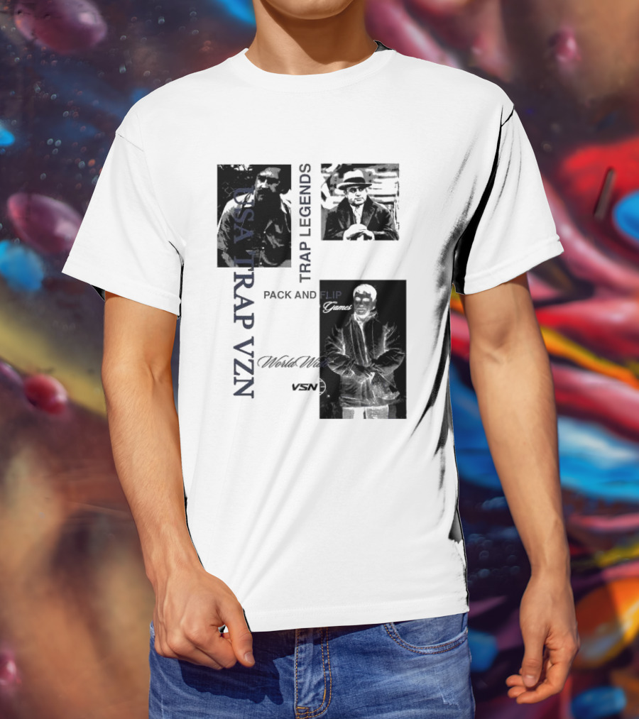 USA Trap VZN Trap Legends Pack And Flip Games World Wide VSN T-Shirt