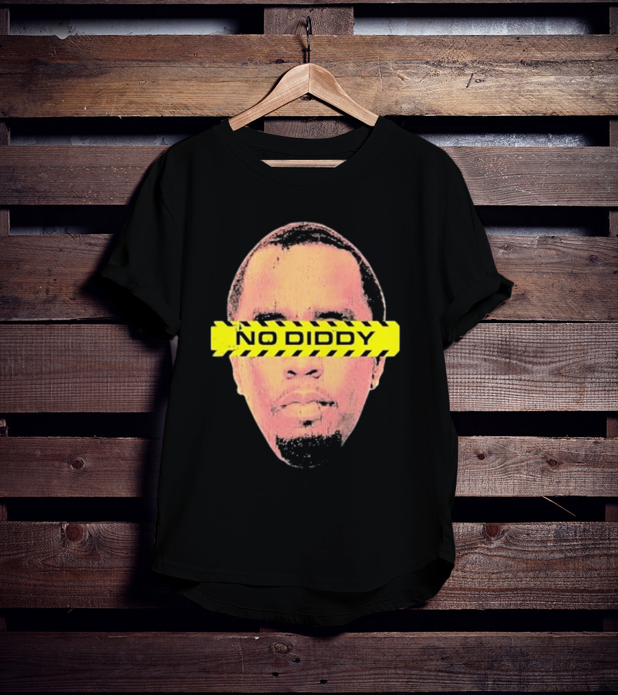 Imtaitianaj Creative Text No Diddy Caution Overlay T-Shirt